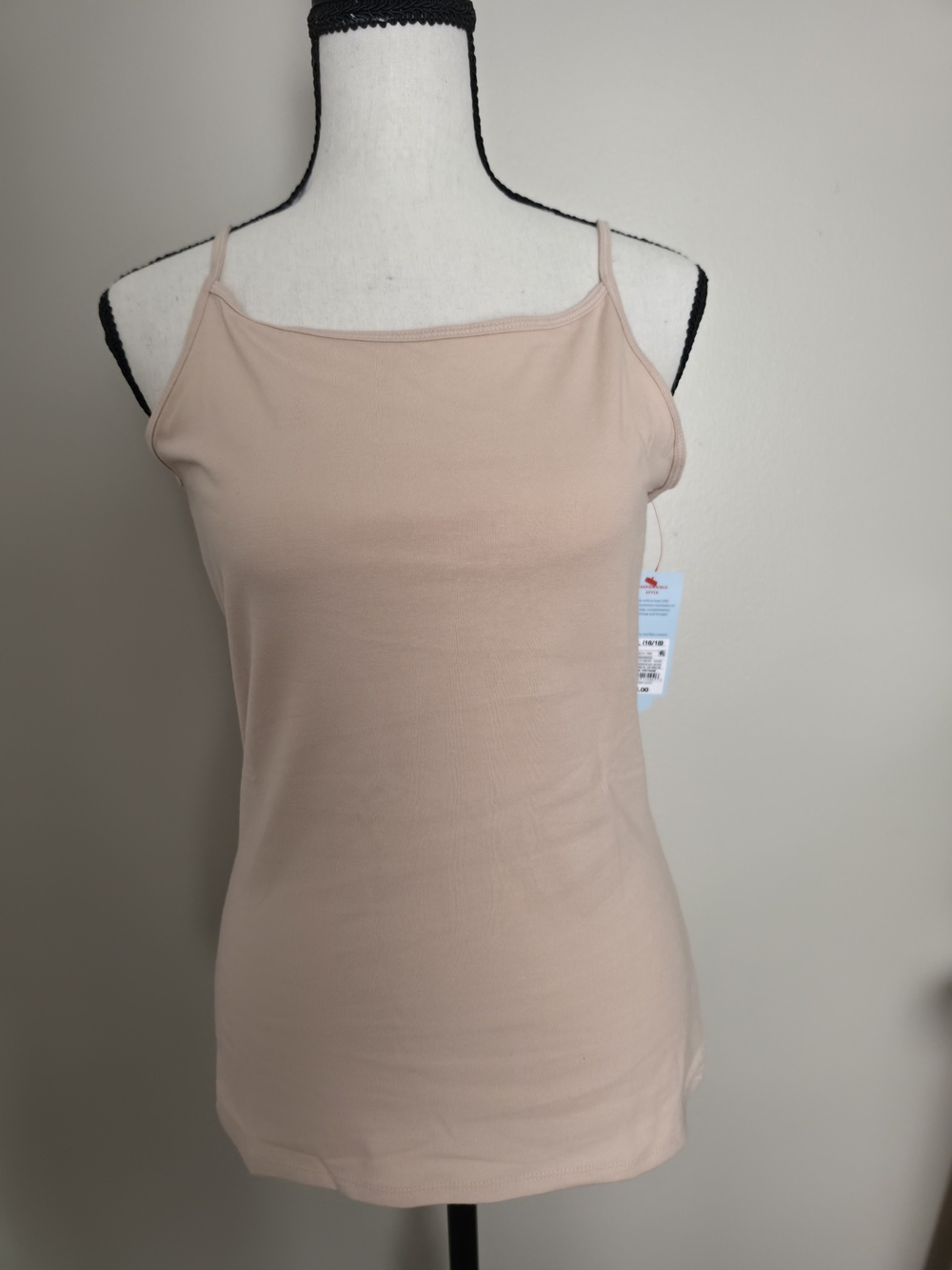 Cat & Jack Girls Beige Camisole XXL (16/18) Adjustable Strap Sleeveless Top